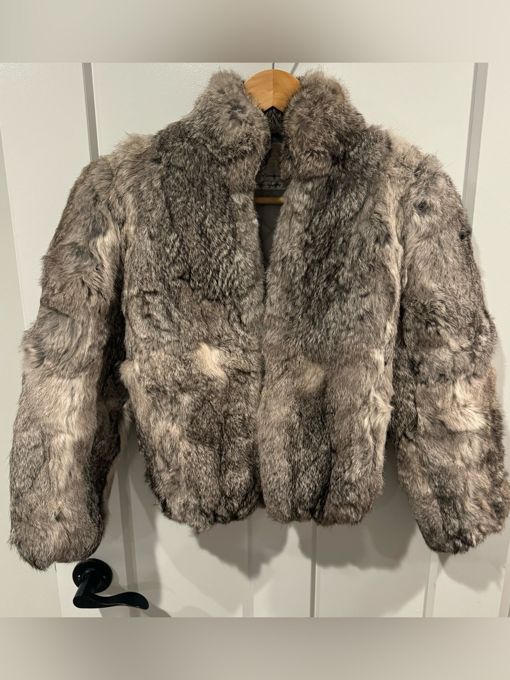 Vintage Rabbit Fur Coat Sz XXS Genuine